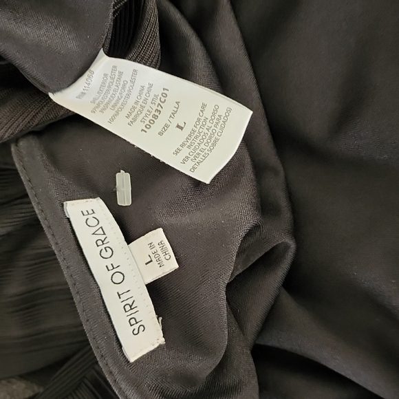 SPIRIT OF GRACE NORDSTROM Black Cut Out Wrap Dress L M Bodycon Criss Cross Front - Picture 12 of 15